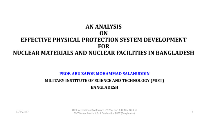 effective physical protection system development