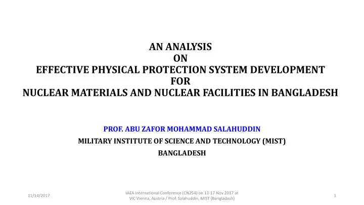 effective physical protection system development