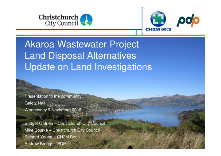 akaroa wastewater project land disposal alternatives