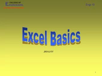 Using Excel Built-in Functions E ngineering  College of  Engr.10  San Jose State University  After