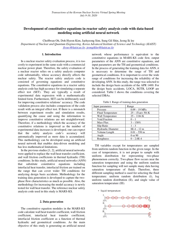 development of constitutive equations in reactor safety