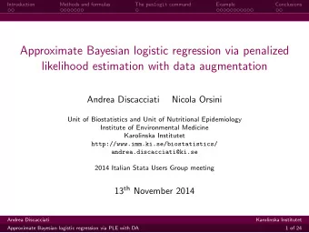 Approximate Bayesian logistic regression via penalized  likelihood estimation with data