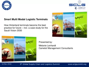 Smart Multi Modal Logistic Terminals  How Hinterland terminals become the best practice for future