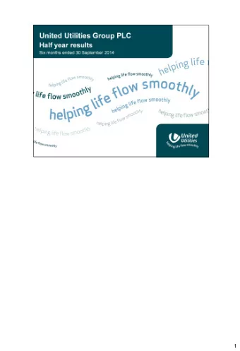 1  Good morning ladies and gentlemen and welcome to our half year results presentation.  We are