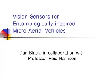 Vision Sensors for  Entomologically-inspired  Micro Aerial Vehicles  Dan Black, in collaboration
