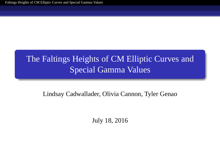 the faltings heights of cm elliptic curves and special