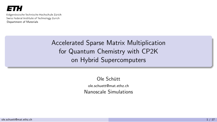 accelerated sparse matrix multiplication for quantum