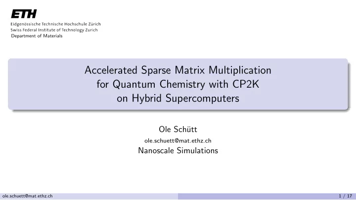 accelerated sparse matrix multiplication for quantum