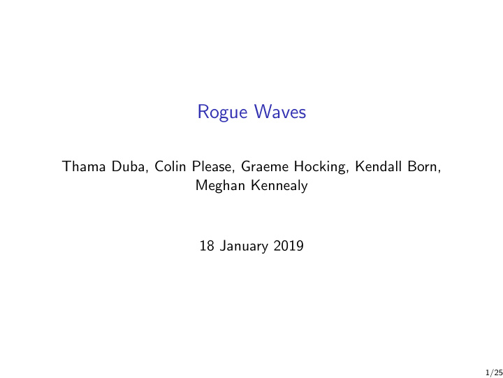 rogue waves