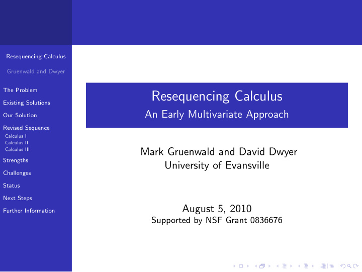 resequencing calculus