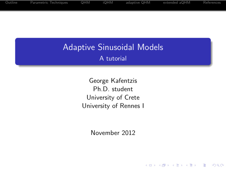 adaptive sinusoidal models