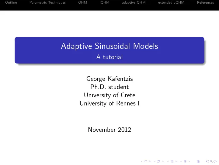 adaptive sinusoidal models