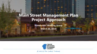 Project Approach  Stakeholder Working Group  March 26, 2019  BACKGROUND  Vision and design for