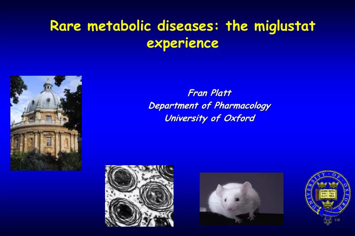 rare metabolic diseases the miglustat experience