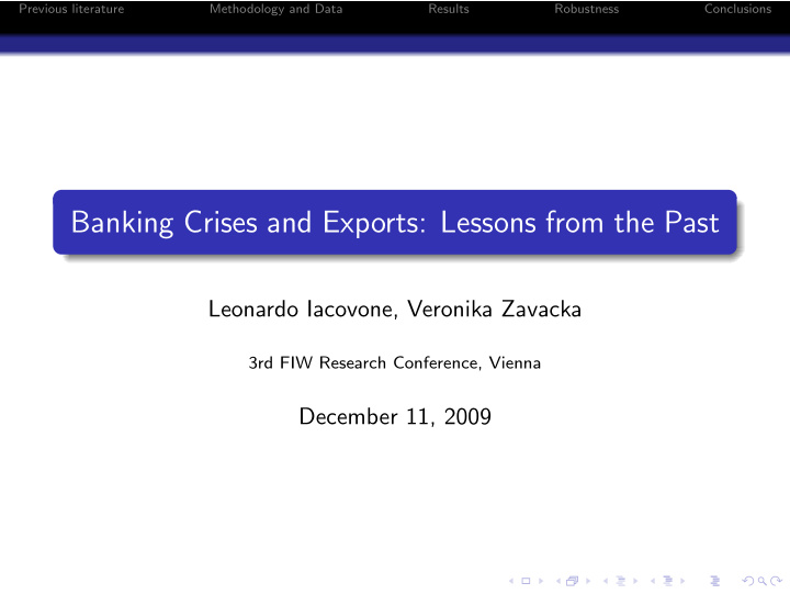 banking crises and exports lessons from the past