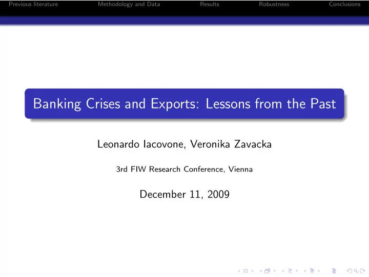 banking crises and exports lessons from the past