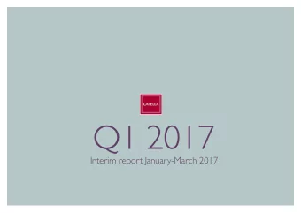 Q1 2017  Interim report January-March 2017  Sales and results of operations Group  Progress in the