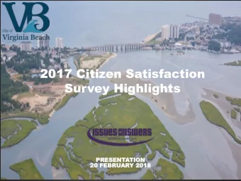 Survey Highlights  PRESENTATIO  ION  20  20 FE  FEBRUARY 20  2018  18  Agenda  2  Background &amp;