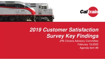 Survey Key Findings  JPB Citizens Advisory Committee  February 19,2020  Agenda Item #8  Table of