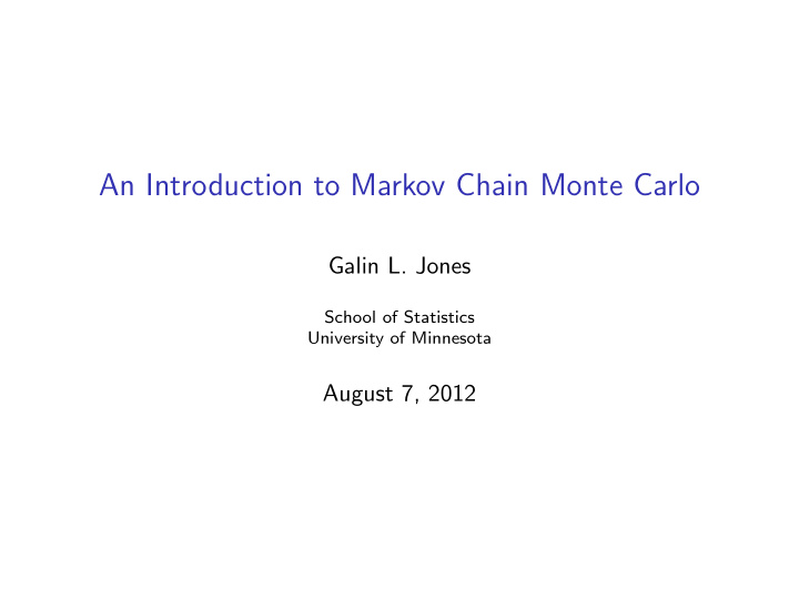 an introduction to markov chain monte carlo