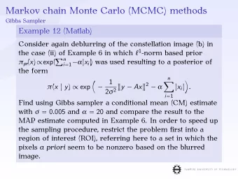 Markov chain Monte Carlo (MCMC) methods  Gibbs Sampler  Example 12 (Matlab)  Consider again