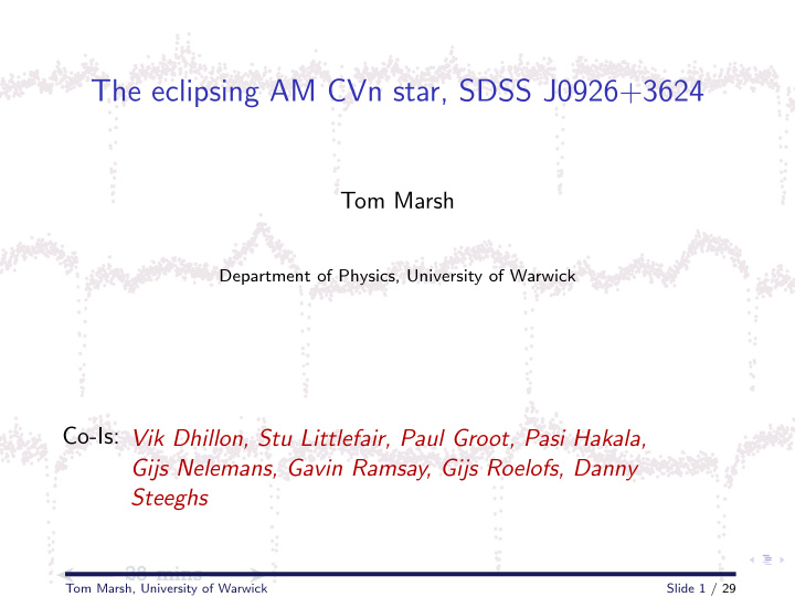 the eclipsing am cvn star sdss j0926 3624