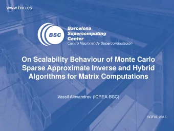 Sparse Approximate Inverse and Hybrid  Algorithms for Matrix Computations  Vassil Alexandrov