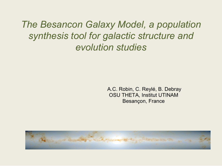 the besancon galaxy model a population