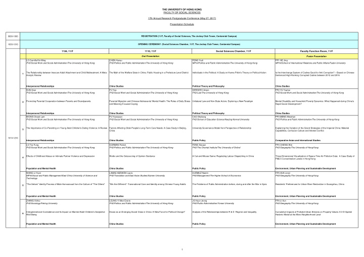the university of hong kong faculty of social sciences