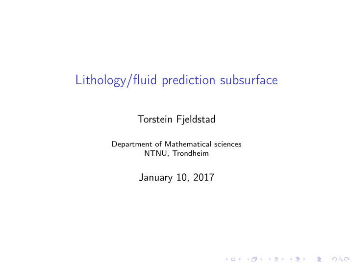 lithology fluid prediction subsurface