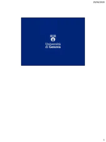 29/06/2020  1  29/06/2020  The University of Genoa is a generalist university that develops