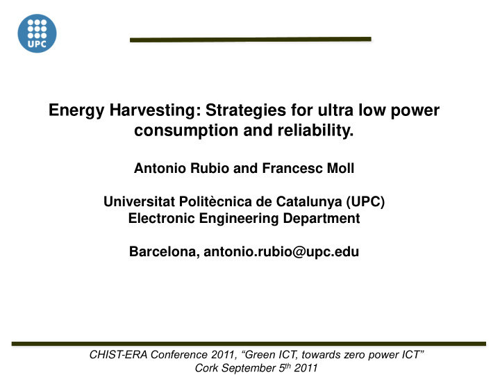 energy harvesting strategies for ultra low power