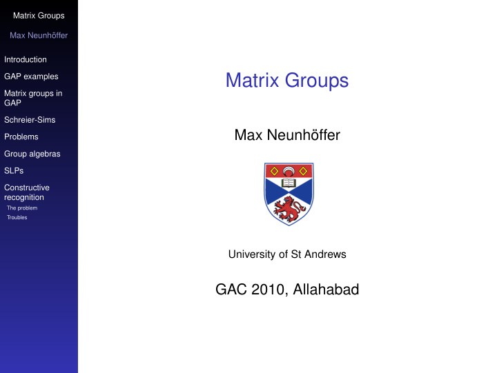 matrix groups