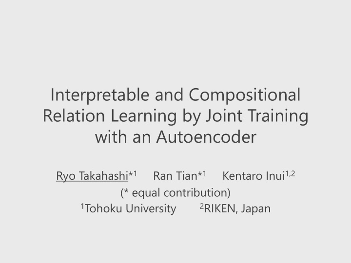 interpretable and compositional relation learning by
