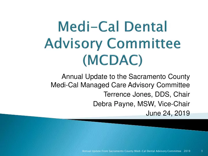 annual update to the sacramento county medi cal managed
