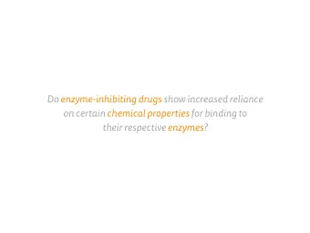Do enzyme-inhibiting drugs show increased reliance  on certain chemical properties for binding to