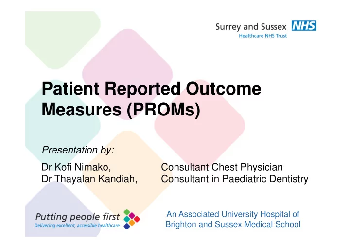 presentation title patient reported outcome 36pt arial