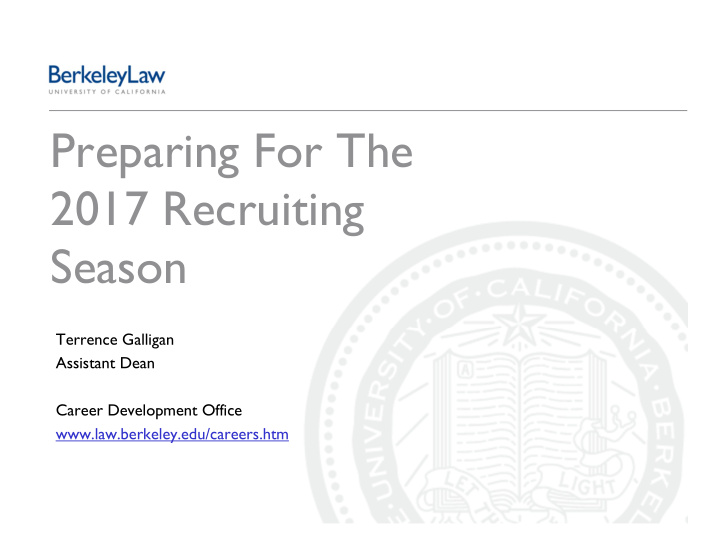 preparing for the 2017 recruiting season