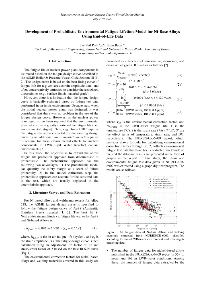 development of probabilistic environmental fatigue