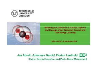 Jan Abrell, Johannes Herold , Florian Leuthold  Chair of Energy Economics and Public Sector