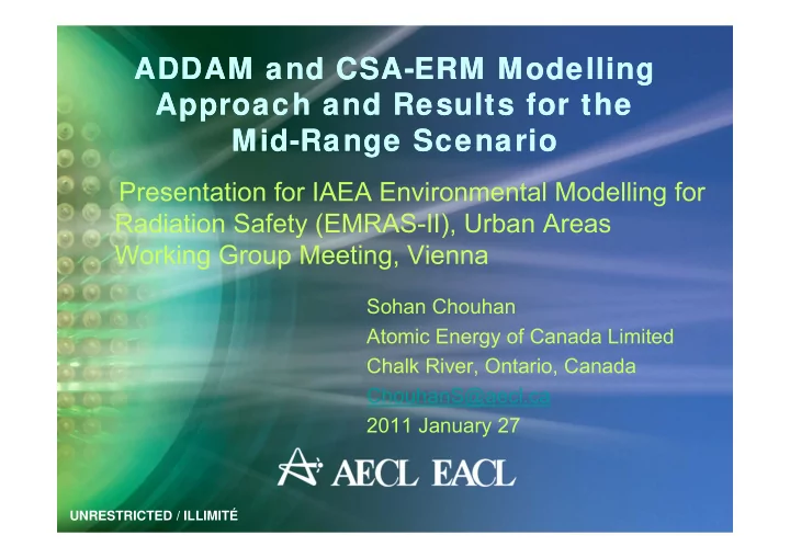 addam and csa erm modelling addam and csa erm modelling
