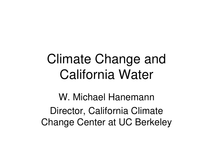 climate change and california water
