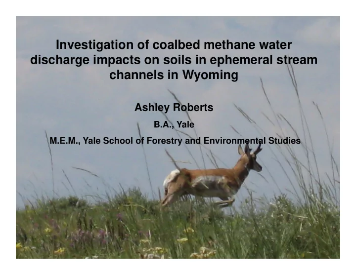 investigation of coalbed methane water g discharge