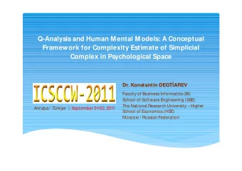 Q-Analysis and Human Mental Models: A Conceptual  Framework for Complexity Estimate of Simplicial