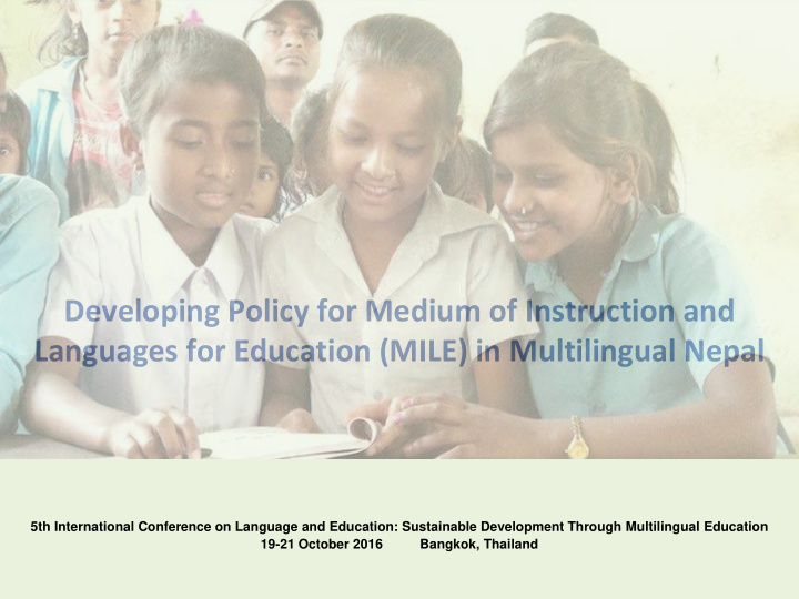 developing policy for medium of instruction and languages