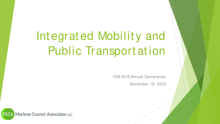 integrated mobility and public transportation