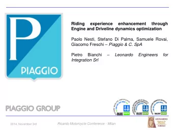 Paolo Nesti, Stefano Di Palma, Samuele Rovai, Giacomo Freschi  Piaggio &amp; C. SpA   Pietro