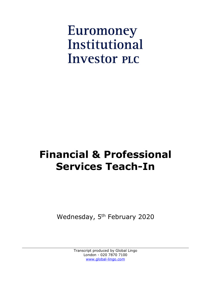 financial professional services teach in