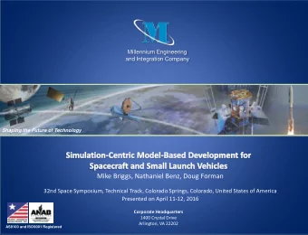 Mike Briggs, Nathaniel Benz, Doug Forman  32nd Space Symposium, Technical Track, Colorado Springs,