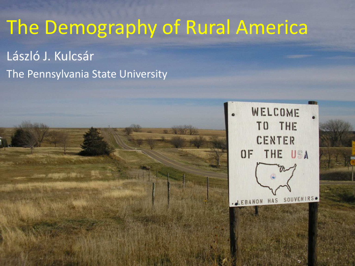 the demography of rural america
